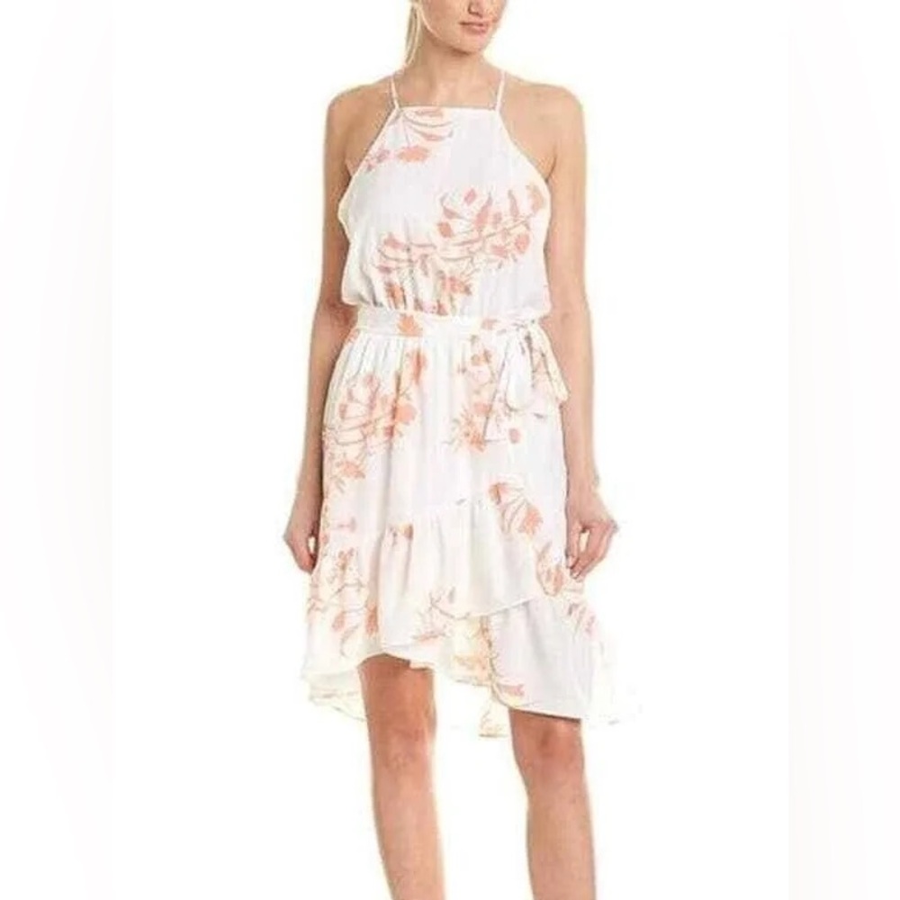 Joie white deme printed sleeveless halter dress